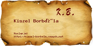 Kiszel Borbála névjegykártya